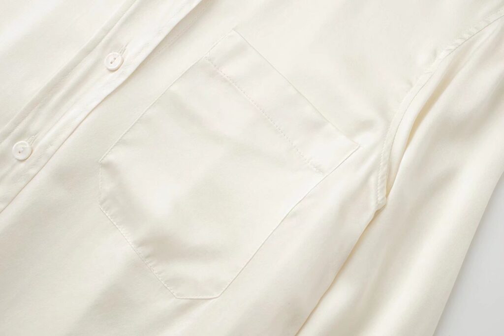 Summer Wind Women White Long Sleeve Silk Textured Shirt - Image 6