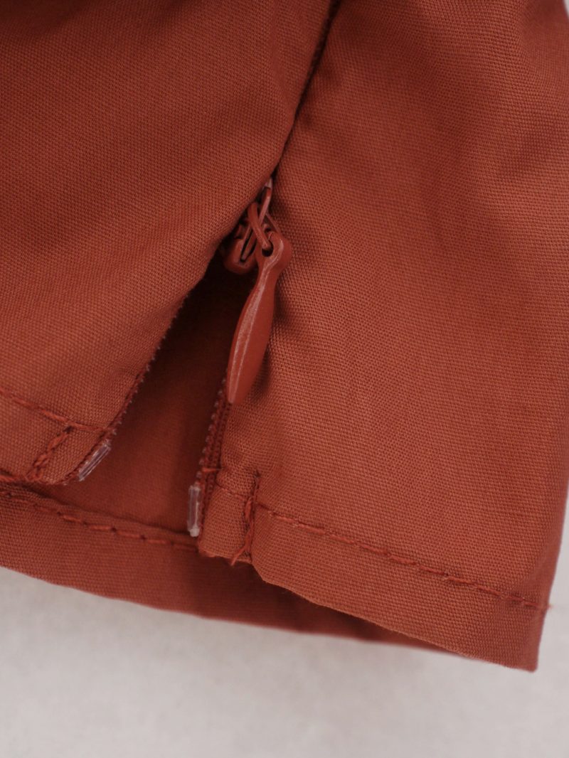Spring Summer Brick Red One-Shoulder Top Ruffled Tied Short Shirt - Image 6