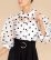 Women Clothing Summer Bubble Sleeve Polka Dot Print Translucent Shirt