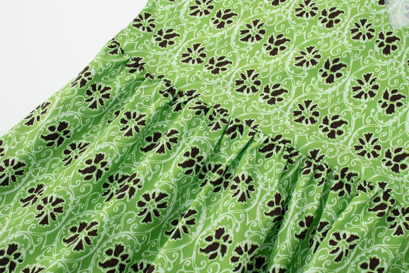 Women Printed Layered Stitching Midi  Dress - Image 7