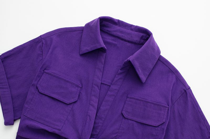 Summer Stretch Linen Blend Short Shirt Urban Casual Women Clothing High Waist Collared Twisted Knot Top - Image 5