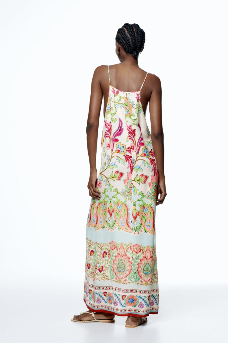 Summer Women Clothing Retro Casual Printed Draped Dress Trendy - Image 2