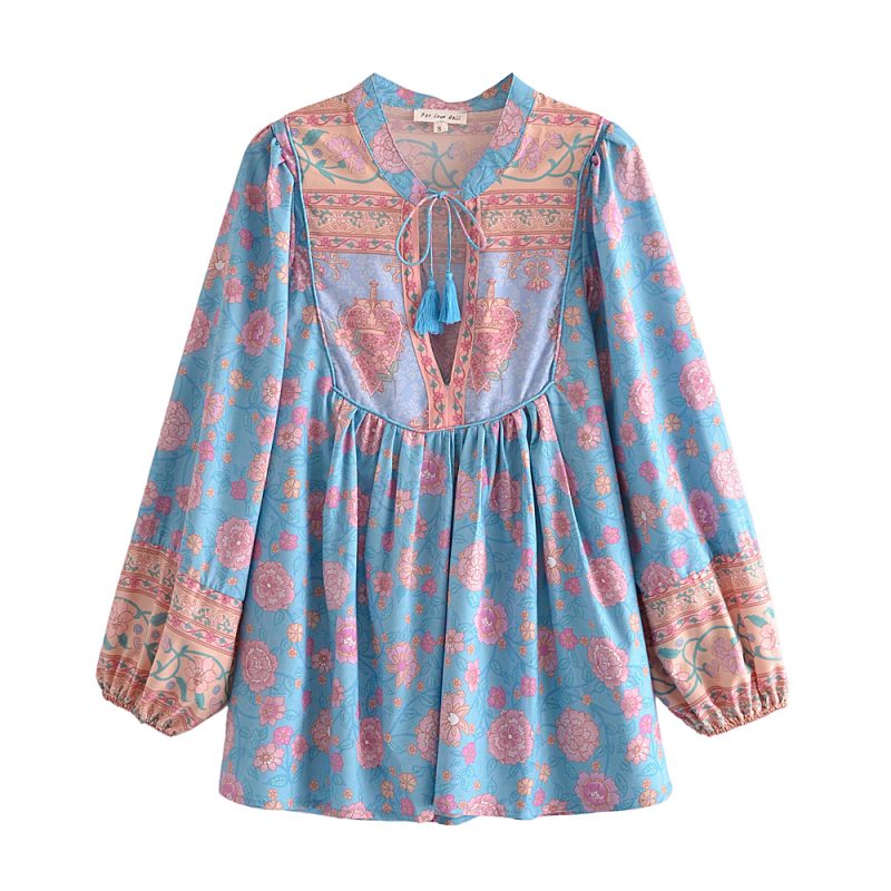 Summer Women Clothing Slimming Positioning Tassel Shirt Top - Image 2