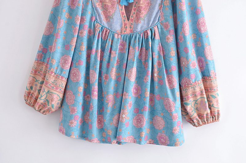 Summer Women Clothing Slimming Positioning Tassel Shirt Top - Image 5