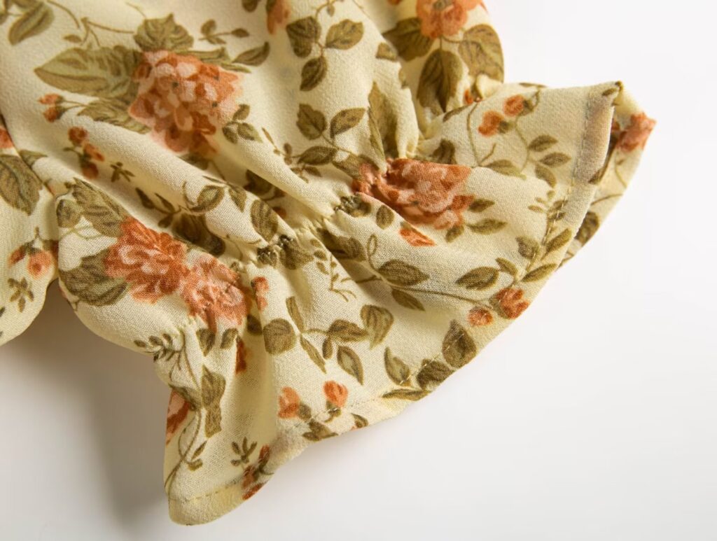 Summer Trendy Slim Shirt Square Collar Shirt French Vintage Small Floral Puff Sleeve Top Women - Image 6