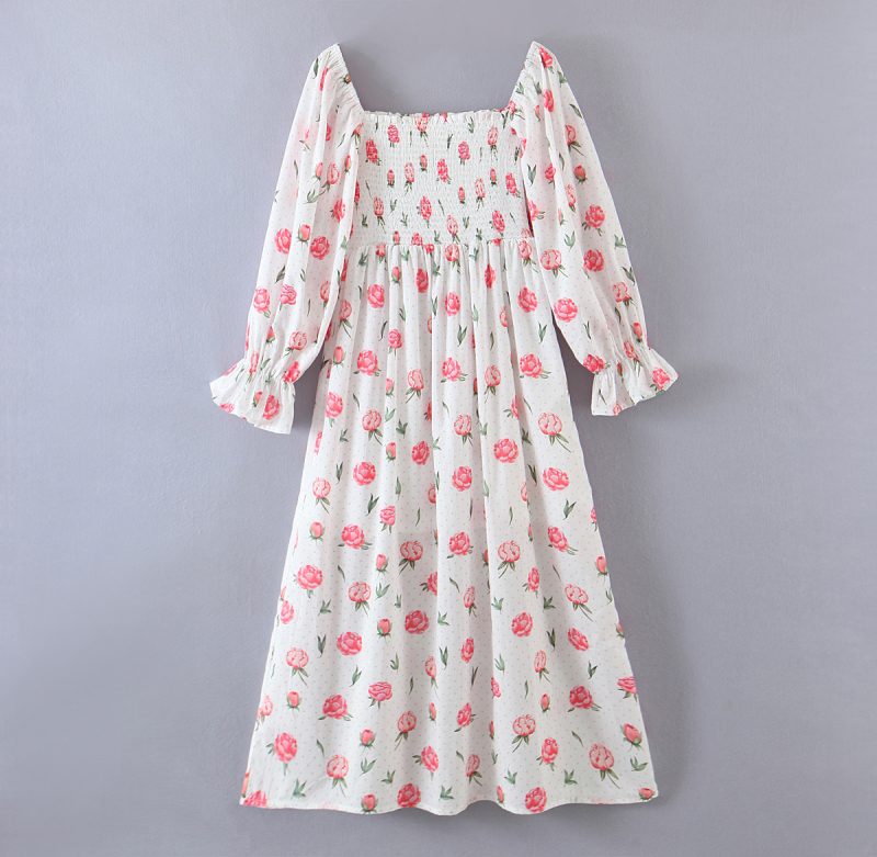 Large Swing  Spring Rose Small Dots Dress - Image 10