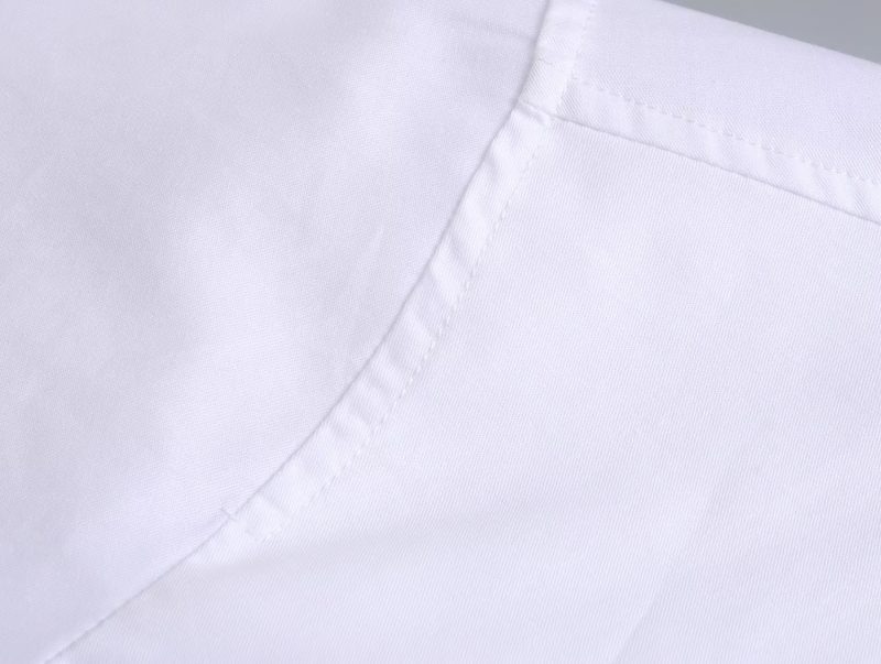Summer Cotton Solid Color Loose-Fitting Women Shirt Front Rear Collared Poplin Long Sleeve Shirt for Women - Image 6