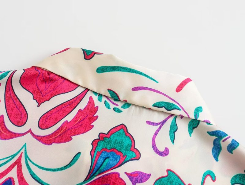 Fall Women Clothing Floral Print Shirt Top - Image 3