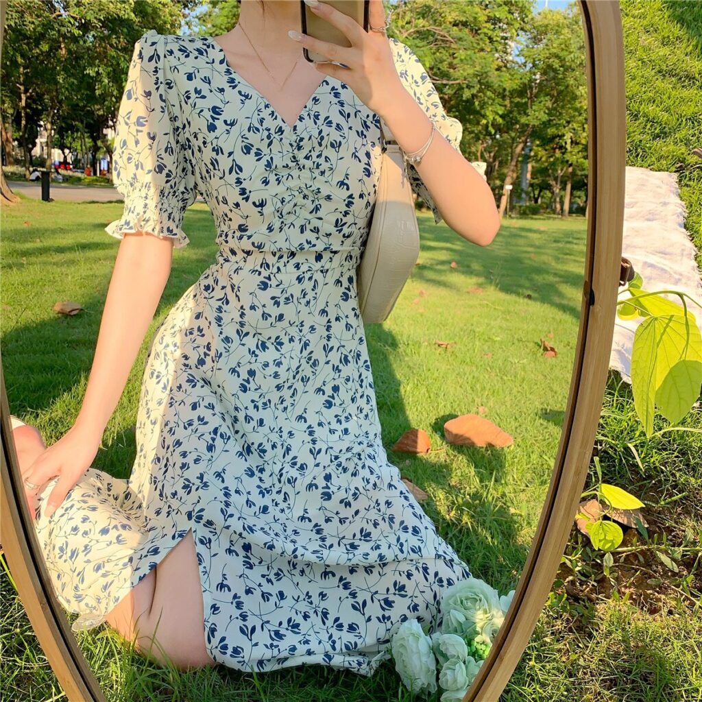 Floral Sexy Mini Dress Elegant Party French Vintage Office Lady Casual Club Maxi Dresse - Image 5
