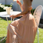 Exclusive for Women Clothing Sleeveless Cropped Outfit Stitching Layer Long Large Hem Dress - Image 3