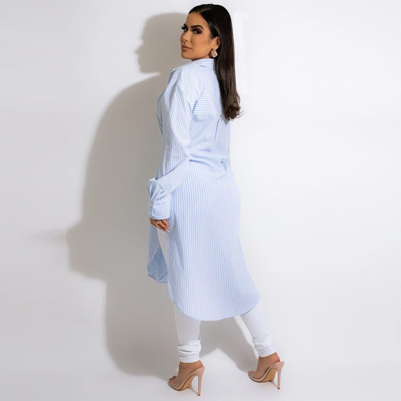 Women Striped Slit Fashionable Women - Image 2