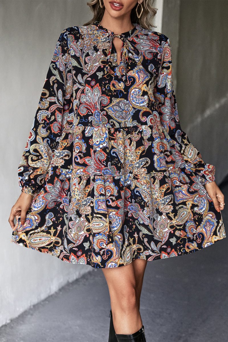 Autumn Women Clothing Classic Tied Long Sleeves Doll Type Dress - Image 4