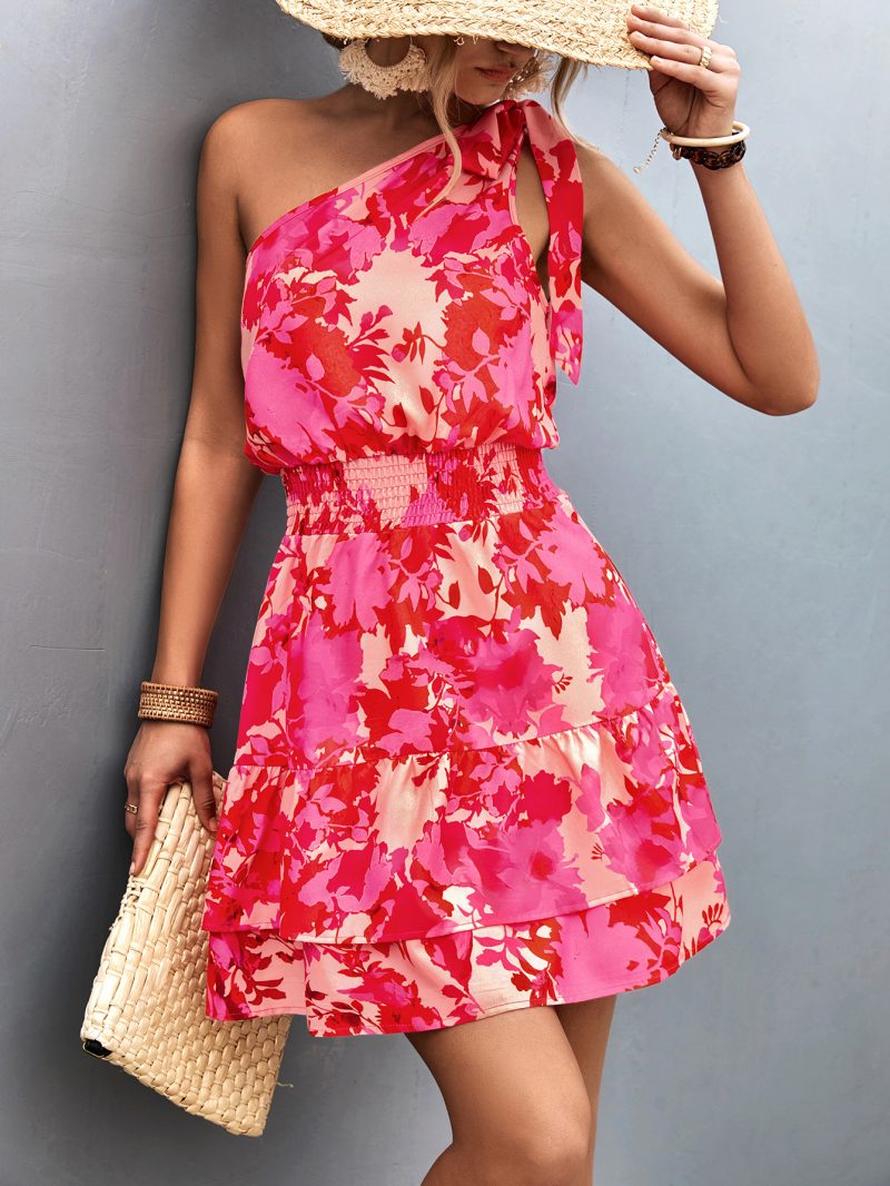 Women Clothing Sloping Shoulder Dress - Image 2