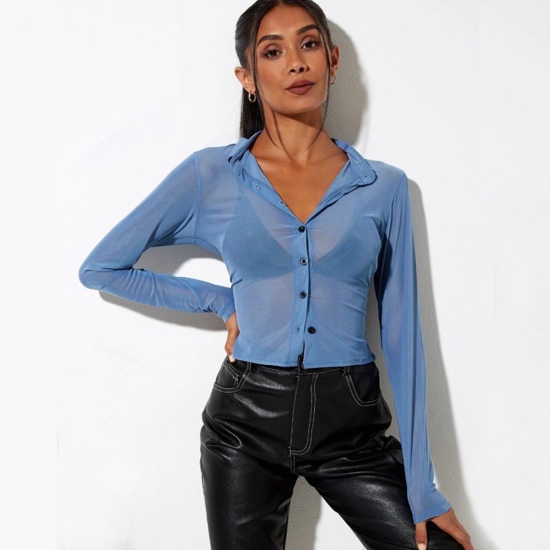 Spring Summer Women Printing  Sexy Shirt - Image 5