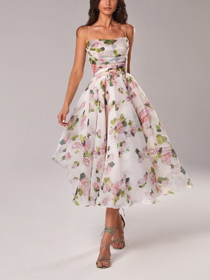 Women Summer Clothing Tube Top Sleeveless Printed Large Swing Dress - Image 2