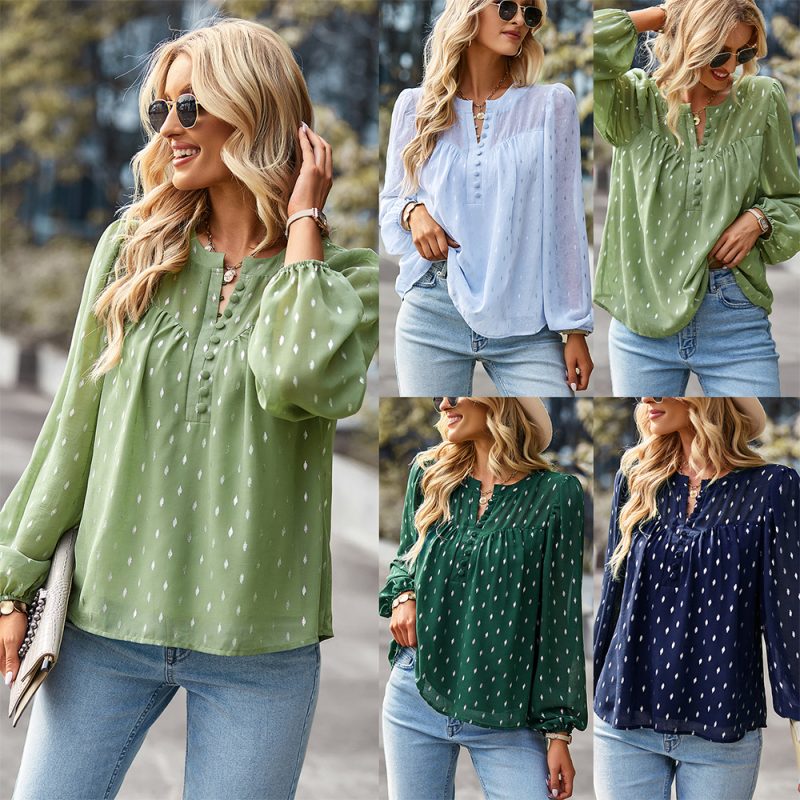 Single Breasted Top Spring Autumn Long Sleeve Casual Women Clothing - Image 4