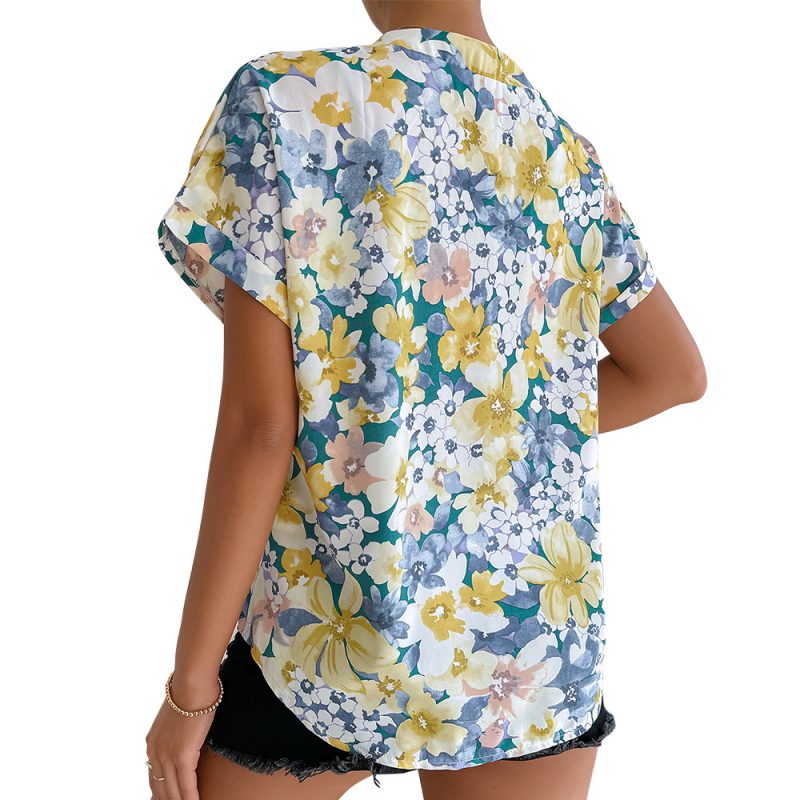 Printed Top Summer Casual Vacation Women Shirt - Image 4