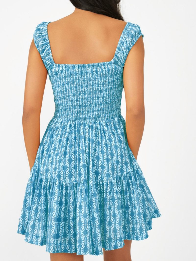Floral Dress Women Summer Cami Dress Bohemian Pleated Dress - Image 2
