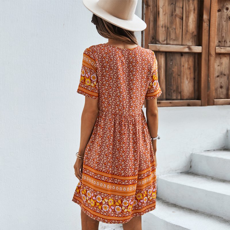 Self-Developed Designed Women Wear Printed Dress Summer Bohemian - Image 4