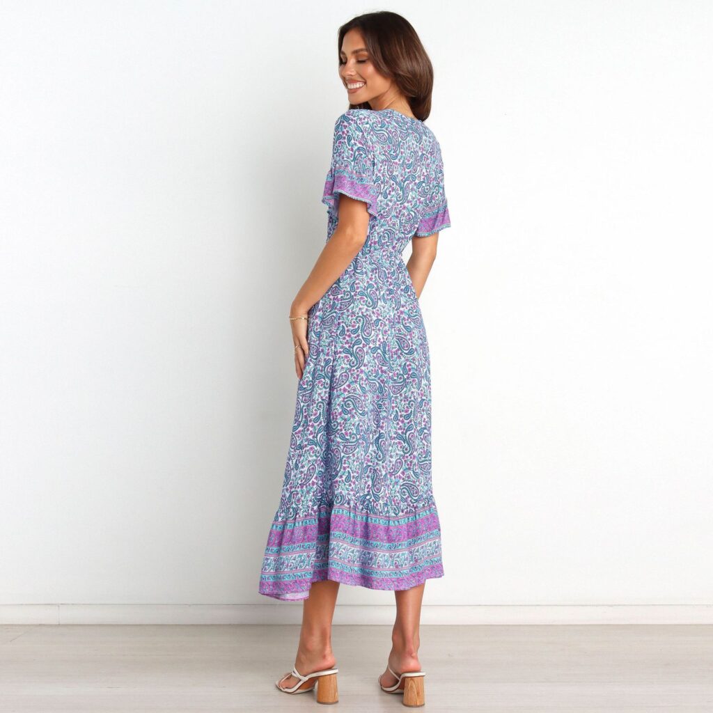 New Floral Dress Bohemian Vacation Dress - Image 3
