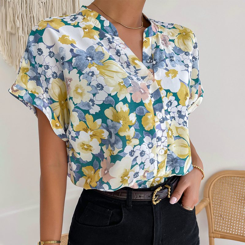 Printed Top Summer Casual Vacation Women Shirt - Image 2