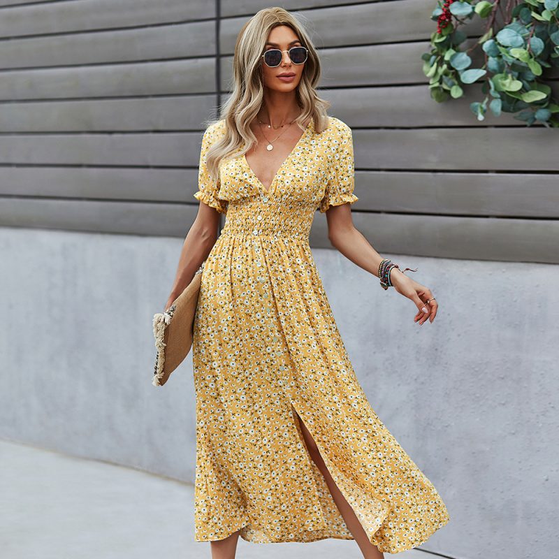 Bohemian Casual Vacation Sexy Dress Large Swing for Women - Image 3