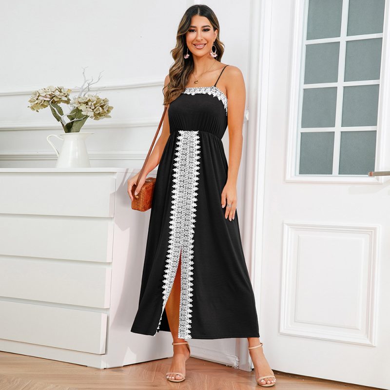 Sexy Slim Fit Elegant Lace Lace Sling Dress Women Clothing Dress - Image 3