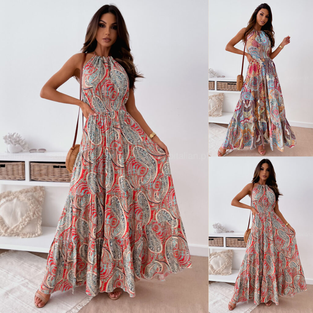 Sexy Floral Backless Dress Bohemian Maxi Dress - Image 3