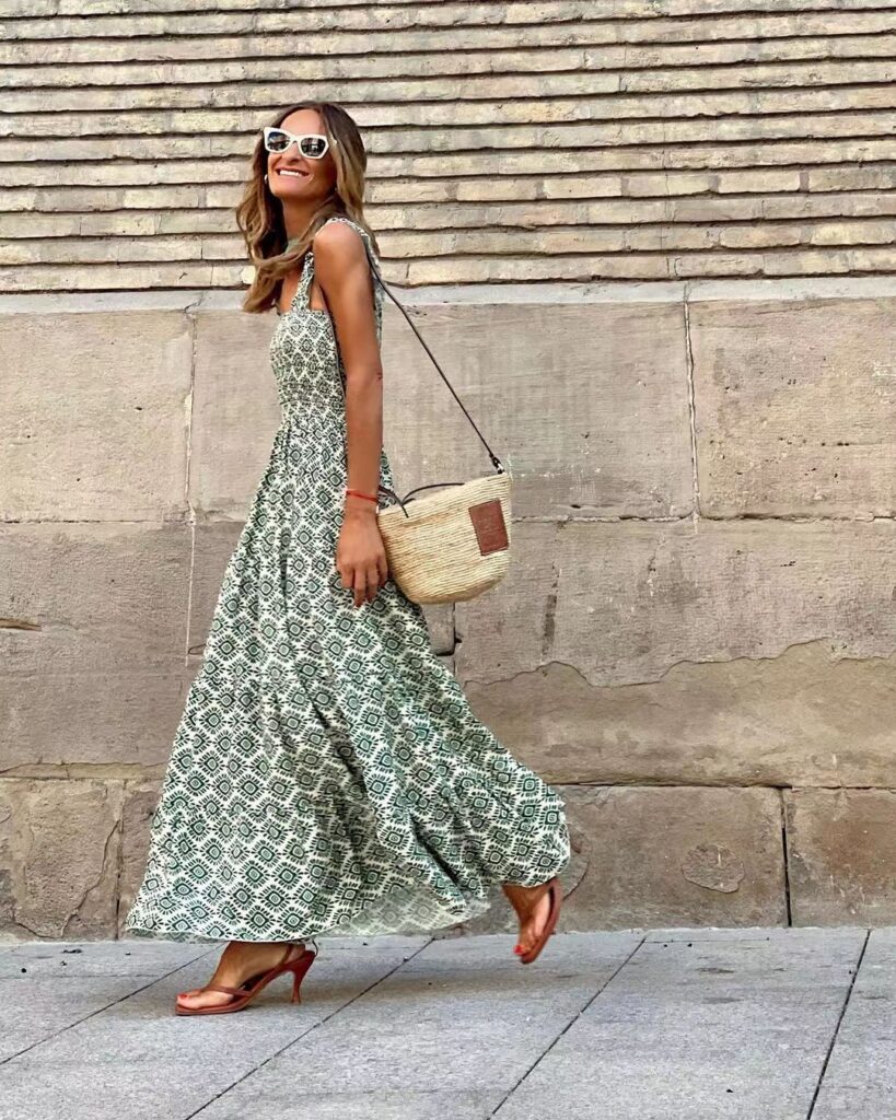 Summer Casual Bohemian Vacation Sleeveless Strap Long Patchwork Dress - Image 5