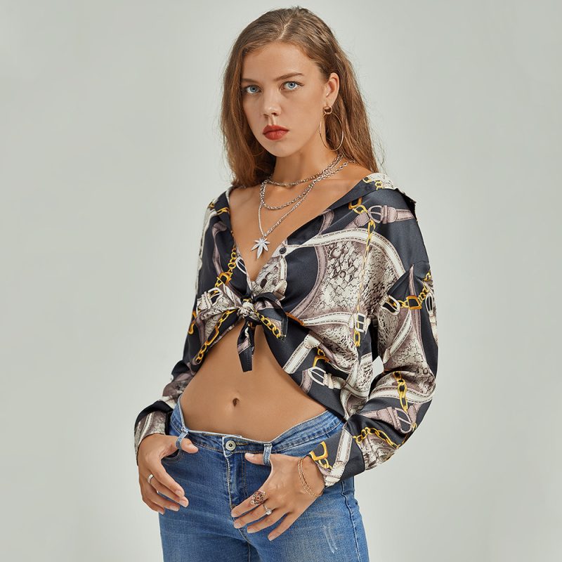 Shirt Women Autumn Retro Minority Loose Hong Kong Long Sleeve Design Chiffon Top - Image 2