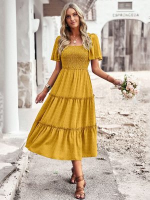 Waist Slimming Elegant Dress Station Spring Summer Bohemian Women