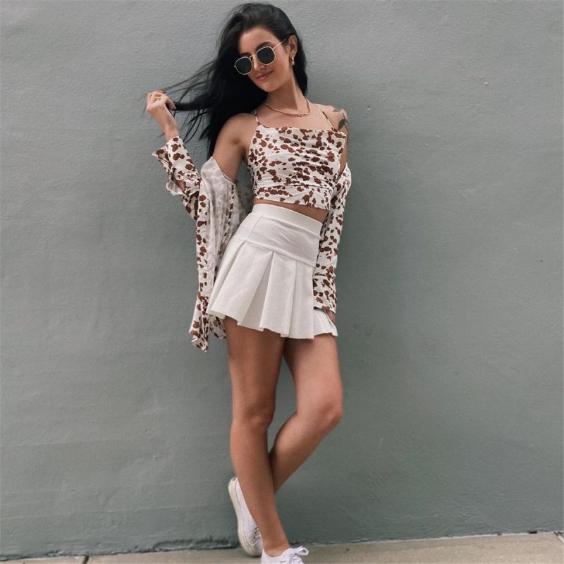 Women Clothing Fashion Shirt Leopard Print Long Sleeve Plus Size Shirt Two-Piece Set - Image 2