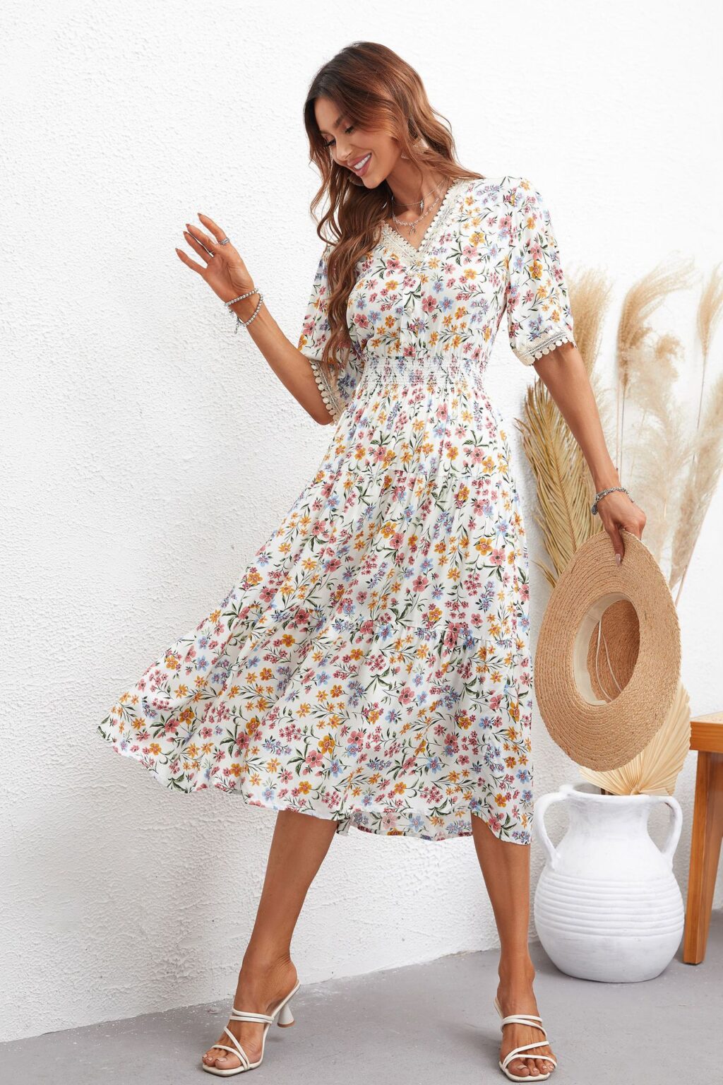 Women Dress Best Short Sleeve Printed Dress - Image 2