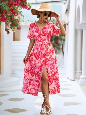 Summer Women Clothing Cross Print Dress