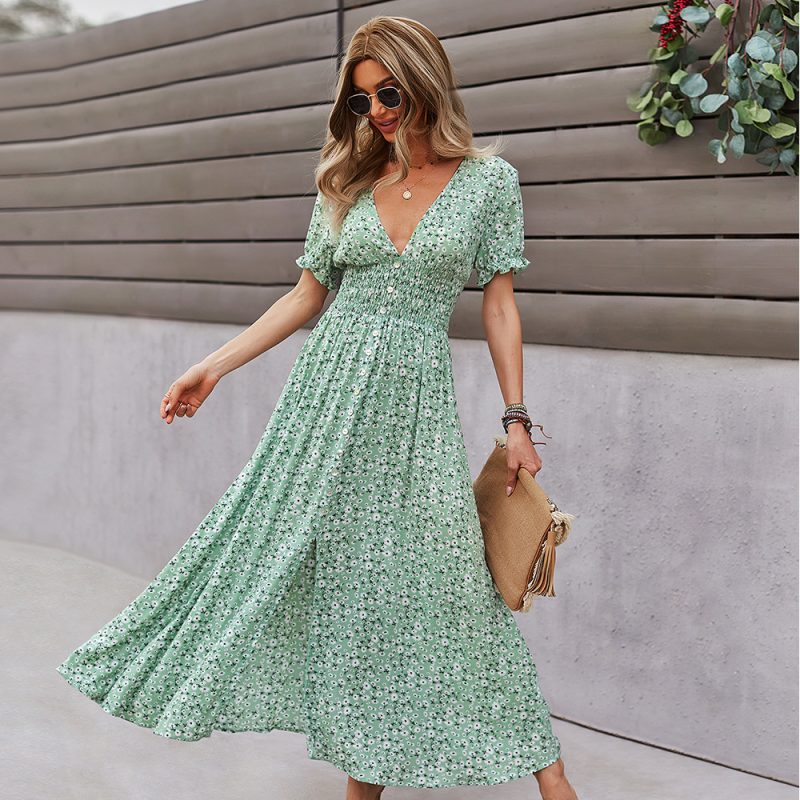 Bohemian Casual Vacation Sexy Dress Large Swing for Women - Image 2