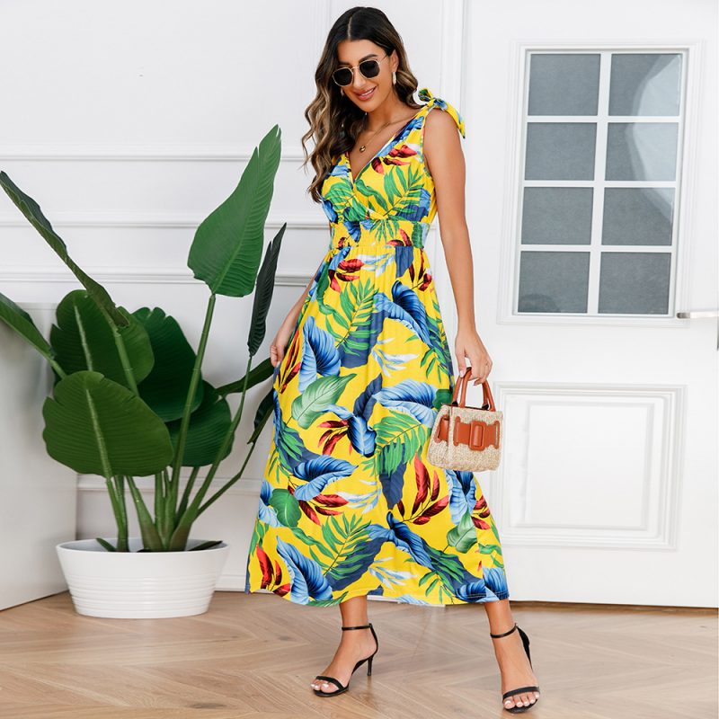 Hawaiian Beach Dress Summer Printed Dress Women Dress - Image 2