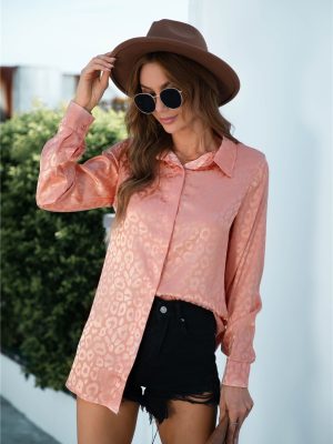 Autumn Winter  Leopard-Print Long-Sleeved Shirt