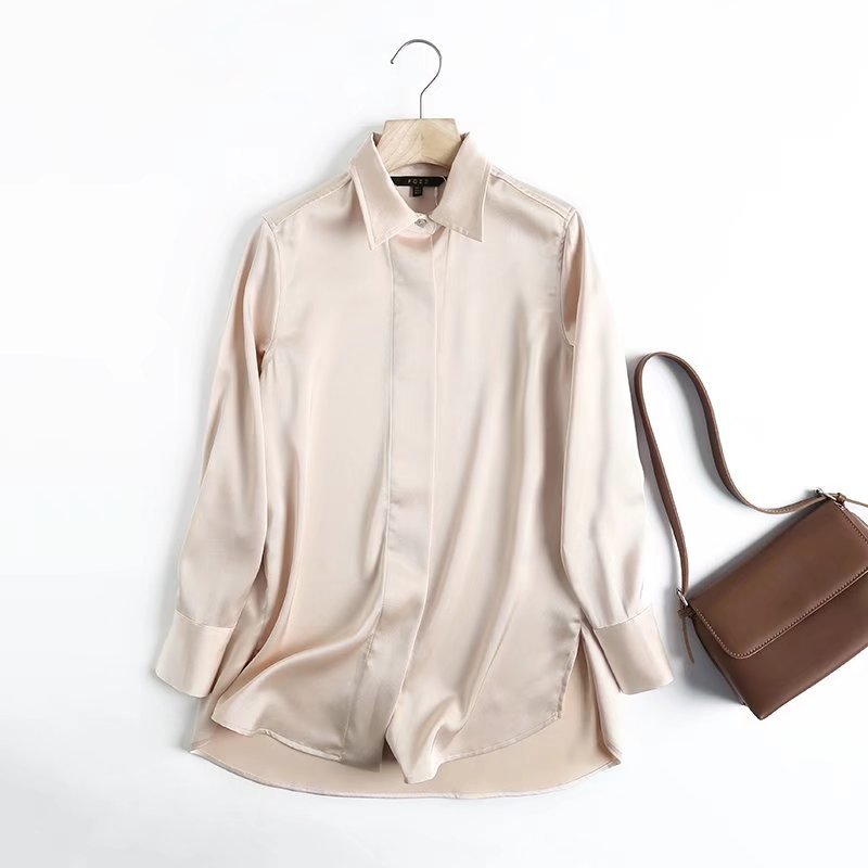 Apricot Satin Shirt