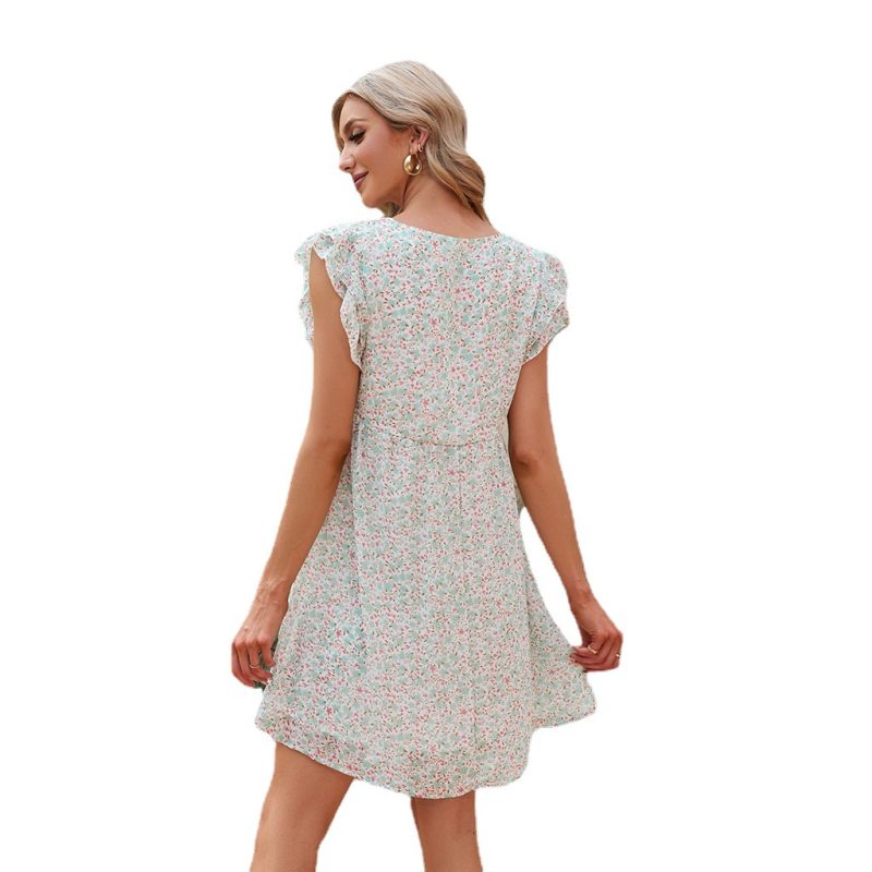 Summer Chiffon Small Floral Dress Vacation Beach - Image 6