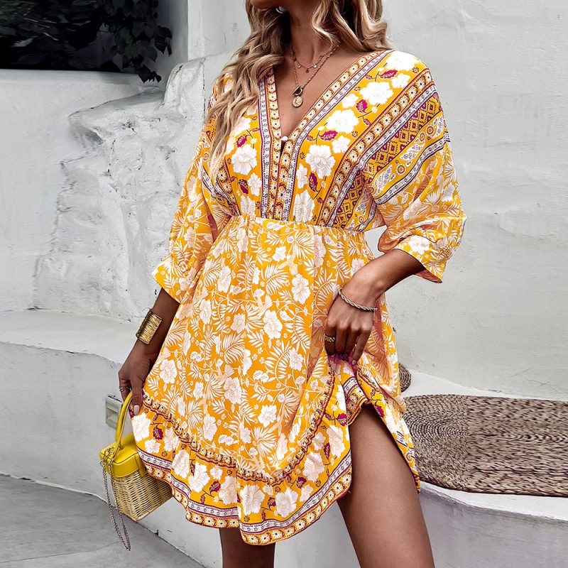 Bohemian Elegant Dress Summer Sexy  Tiered Dress - Image 2