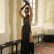 Spring Summer Women Clothing Halter Sexy Lace up Slit Slim Fitting Faux Leather Dress for Women