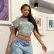 Women Clothing Street Trendy Vintage Printed Hooded Sleeveless Ultra Short Cropped Pullover Vest Sweater