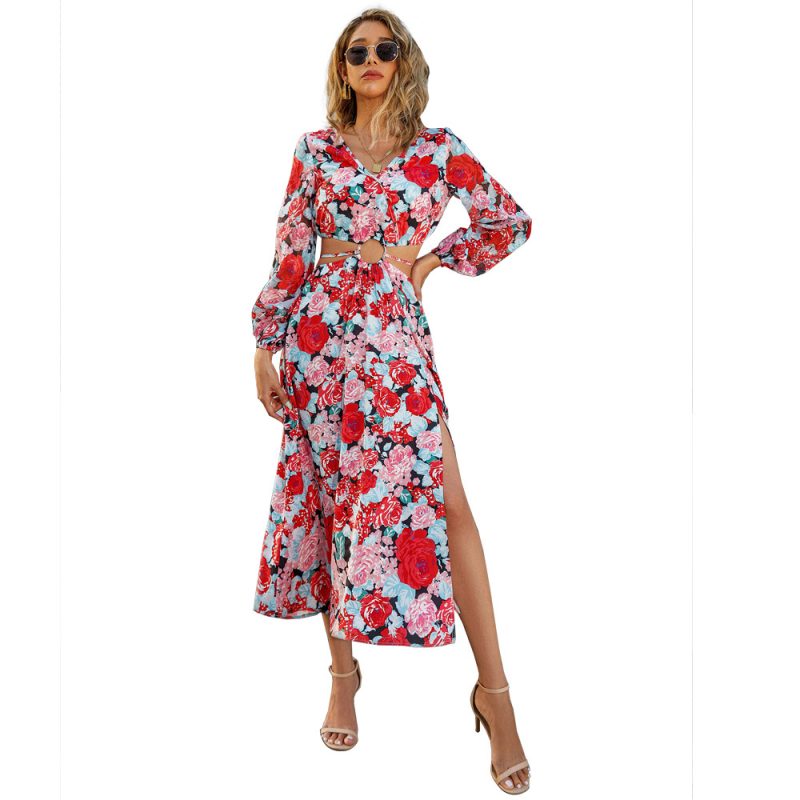 Spring Summer New  Women Clothing Dress Casual Long Long Sleeve Cropped Outfit Design Maxi Dress for Women - Image 5