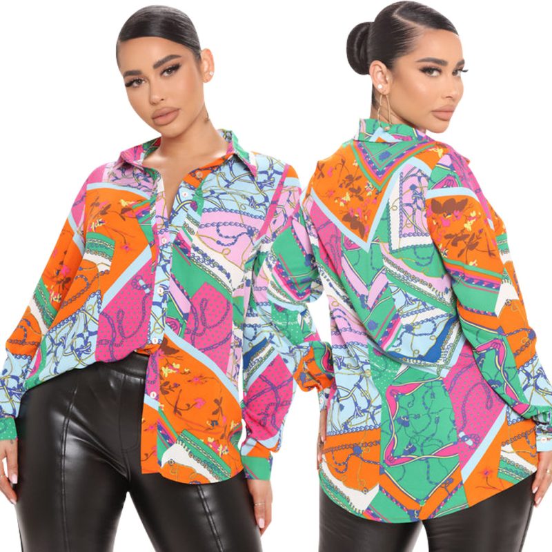Casual Digital Printing Multi-Color Women Shirt - Image 3