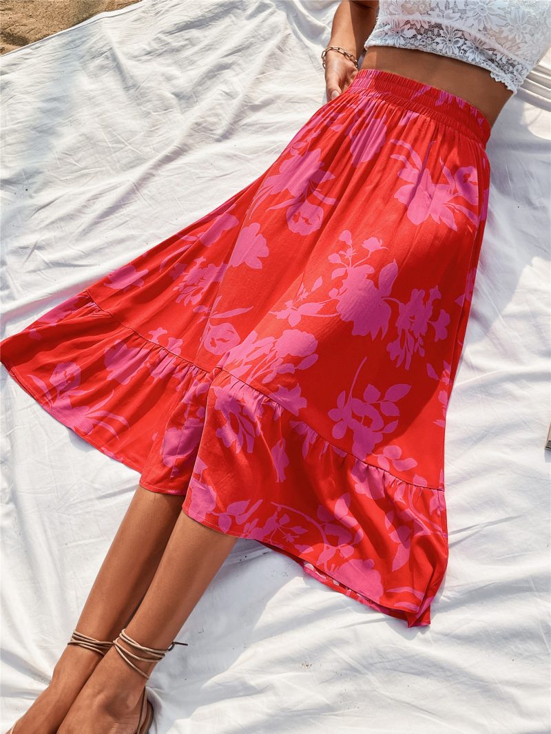 Women Clothing Printing Smocking Skirt - Image 4