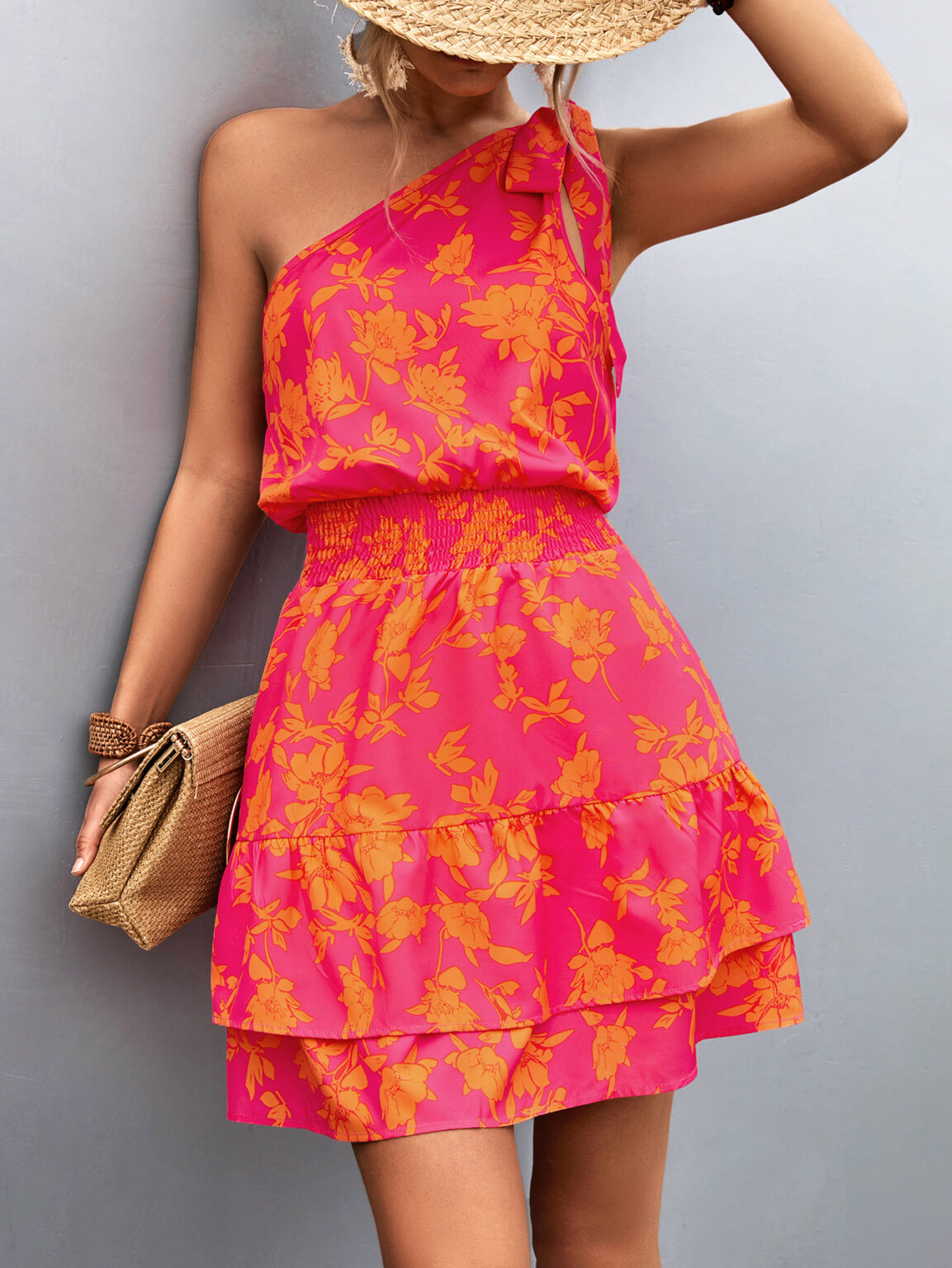 Women Clothing Sloping Shoulder Dress - Image 4