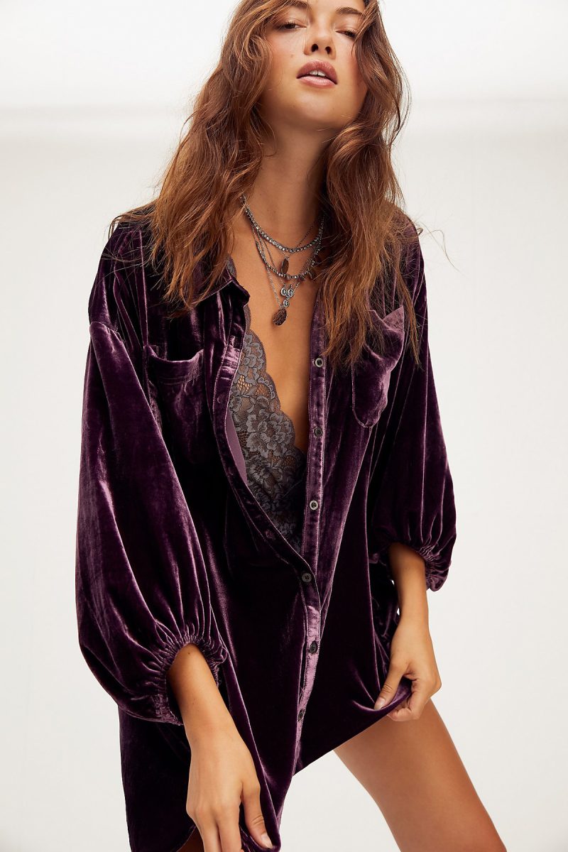 Autumn Winter Pleuche    New Loose Lantern Sleeve Long Shirt Top - Image 2