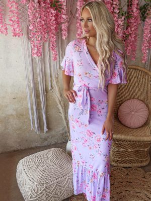 Summer Fashion Floral Print Short Sleeve V-neck Casual Dress Pajamas Women