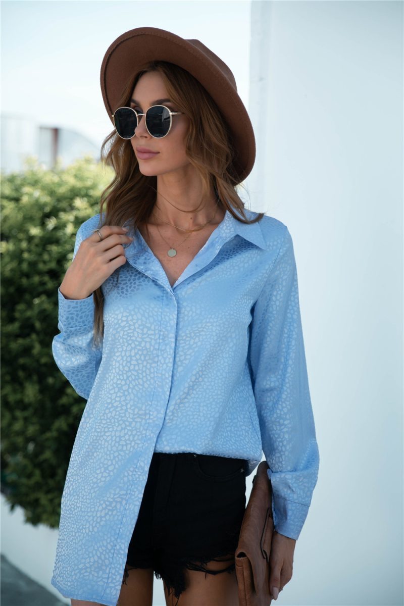 Autumn Winter  Leopard-Print Long-Sleeved Shirt - Image 4