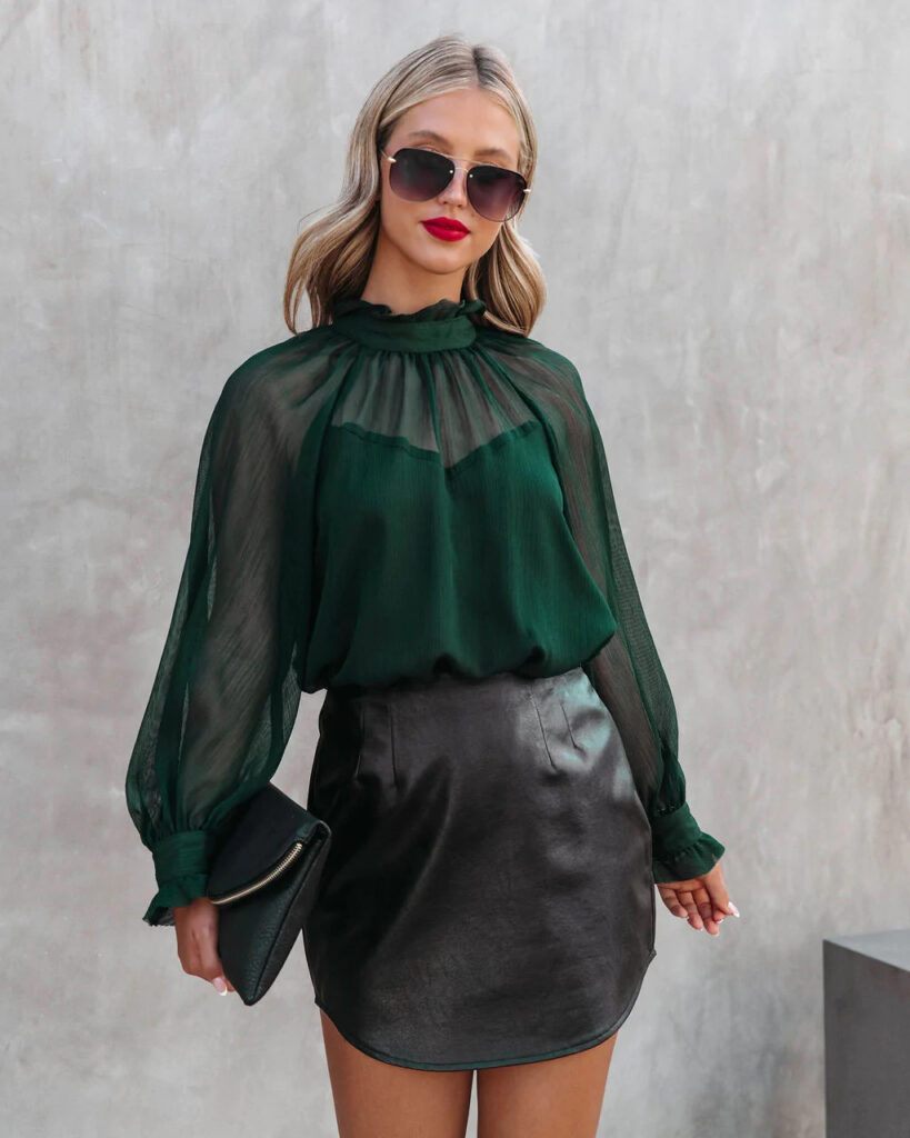 Supply High Neck Lantern Long Sleeve Top Casual Bottoming Shirt - Image 2